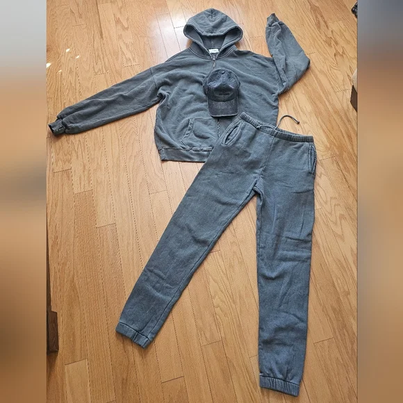 Joah Brown 3-Piece Set S/M Washed Sage French Terry Retail $450+ - Picture 2 of 16